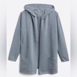 Evolution by Cyrus Sixbey Ribbed Hooded Cardigan, Size 1X (16-18)